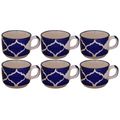 Kunhar Ceramic Tea Cup - 160 Ml, 6 Pieces, Blue