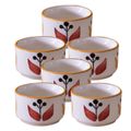 Kunhar Ceramic Sauce Holder - 56 ML, 6 Pieces, White Yellow