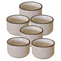 Kunhar Ceramic Sauce Holder - 56 ML, 6 Pieces, White Matt Black Border