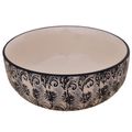 Kunhar Ceramic Bowls - 600 Ml, 1 Piece, White Black