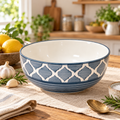 KunhaR Ceramic Serving Bowl, 600 ml, Grey, Multipurpose Bowl for Mixing, Serving, Salad, Pasta & Snacks, 1 Piece