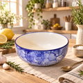 KunhaR Ceramic Serving Bowl, 600 ml, Blue Luster, Multipurpose Bowl for Mixing, Serving, Salad, Pasta & Snacks, 1 Piece