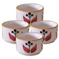 Kunhar Ceramic Sauce Holder - 56 ML, 4 Pieces, White Yellow