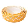 Kunhar Ceramic Mixing Bowl Set – 4 Pieces (1500ml, 800ml, 600ml, 400ml), Yellow – Durable, Microwave & Dishwasher Safe – Ideal for Mixing, Serving & Storage