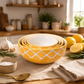 Oncilla Ceramic Mixing Bowl Set – 4 Pieces (1500ml, 800ml, 600ml, 400ml), Yellow Umrao – Durable, Microwave & Dishwasher Safe – Ideal for Mixing, Serving & Storage