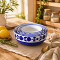 Oncilla Ceramic Mixing Bowl Set – 4 Pieces (1500ml, 800ml, 600ml, 400ml), Royal Blue – Durable, Microwave & Dishwasher Safe – Ideal for Mixing, Serving & Storage