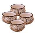 Kunhar Ceramic Sauce Holder - 90 ML, 4 Pieces, Black Luster
