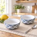 KunhaR Ceramic Serving Bowls, 400 ml Each, Set of 2, Grey, Small Bowls for Soup, Rice, Curry, Snacks and Desserts