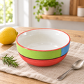 KunhaR Ceramic Serving Bowl, 600 ml, Red, Multipurpose Bowl for Mixing, Serving, Salad, Pasta & Snacks, 1 Piece