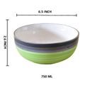 Kunhar Ceramic Serving Bowls (Green Gray, 800 ml) - 1 Piece