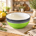 KunhaR Ceramic Serving Bowl 800 ml, Green Gray | Medium Ceramic Bowl for Salad, Pasta, Noodles, Fruits, Curry & Snacks | Premium Tableware for Kitchen & Dining | 1 Piece