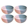 Kunhar Ceramic Dessert Bowls - 200 ML, 4 Pieces, White Dusty Blue