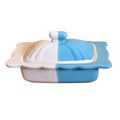 KunhaR Ceramic Butter Pot - 400 Ml, 1 Piece, White Blue