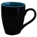 Kunhar Ceramic Coffee Mug, Ceramic Milk Mug - 350 Ml, 2 Pieces, Nile Blue Black Shine
