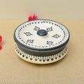 Kunhar Ceramic Serving Donga with Lid 800ML White Grey Flower – Durable Kitchen Casserole 1 Piece Size 2