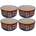 Kunhar Ceramic Bowls, Serving Bowls - 260 ML, 4 Pieces, Brown Grey