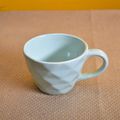 Kunhar Ceramic Diamond Shape Milk Mug, Coffee Mug, Soup Mug - 1 Piece, Cloudy Blue, 250ml
