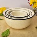 Kunhar Ceramic Mixing Bowls, Soup Bowl, Salad Bowl, Bowl for Snacks, Microwave Safe, Dishwasher Safe - 1500 Ml, 800 Ml, 600 Ml and 400 Ml, 4 Pieces, White Matte Black Border