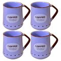 Kunhar Ceramic Coffee Mug, Milk Mug - 4 Pieces, Cornflower Blue, 450ml
