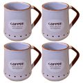 Kunhar Ceramic Coffee Mug, Milk Mug - 4 Pieces, Light-Blue, 450ml