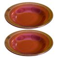 Kunhar Glazed Studio Pottery Ceramic Pasta Plate, 2 Pieces, Brownish Red (7 Inch)