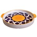 Kunhar Ceramic Snack & Pizza Serving Tray, 10-Inch Yellow Plate, 1 Piece – Durable Appetizer & Snack Dish