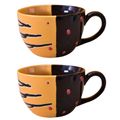 Kunhar Ceramic Soup Mug - Tiger Eye Black, 2 Piece, 350 ML
