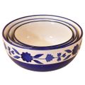 Kunhar Ceramic Mixing Bowls - 750 ML, 500 ML and 300 ML, 3 Pieces, Blue