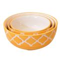 Kunhar Ceramic Mixing Bowls - 750 ML, 500 ML and 300 ML, 3 Pieces, Yellow