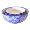 Kunhar Ceramic Mixing Bowls - 1500 ML, 800 ML and 600 ML, 3 Pieces, Blue Luster
