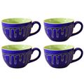 Kunhar Ceramic Soup Mug - Blue Green, 4 Piece, 350 ML