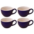 Kunhar Ceramic Soup Mug - White Blue, 4 Piece, 350 ML