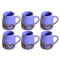 Kunhar Ceramic Tea Cups, Coffee Cups - 6 Pieces, Soft Blue, 160 Ml