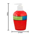 KunhaR Ceramic Long-Lasting Liquid Handwash Soap Dispenser for Bathroom | Handwash Bottle for Kitchen | Soap Dispenser for Wash Basin | Bathroom Accessories | 300 ml, Red Multicolor, 2 Pieces