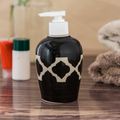 KunhaR Ceramic Long-Lasting Liquid Handwash Soap Dispenser for Bathroom | Handwash Bottle for Kitchen | Soap Dispenser for Wash Basin | Bathroom Accessories | 300 ml, Black Chidi, 2 Pieces