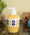 KunhaR Ceramic Long-Lasting Liquid Handwash Soap Dispenser for Bathroom | Handwash Bottle for Kitchen | Soap Dispenser for Wash Basin | Bathroom Accessories | 300 ml, Yellow Multicolor, 2 Pieces