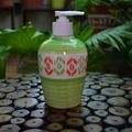 KunhaR Ceramic Long-Lasting Liquid Handwash Soap Dispenser for Bathroom | Handwash Bottle for Kitchen | Soap Dispenser for Wash Basin | Bathroom Accessories | 300 ml, Drab Green, 2 Pieces