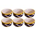 Kunhar Ceramic Sauce Holder - 100 ML, 6 Pieces, Yellow Blue