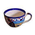 Kunhar Ceramic Hut Painting Soup Mug - Multicolor, 4 Pieces, 350 ML