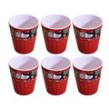 Kunhar Ceramic Tea Glass with Warli Painting, Milk Glass with Warli Painting, Coffee Glass - 6 Pieces, Dark Burgundy, 125ml