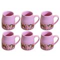Kunhar Ceramic Tea Cups, Coffee Cups - 6 Pieces, Pastel Violet, 160 Ml