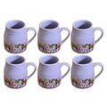Kunhar Ceramic Tea Cups, Coffee Cups - 6 Pieces, Rock Blue, 160 Ml