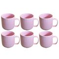 Kunhar Ceramic Milk Mug, Coffee Mug - 6 Pieces, Cavern Pink, 300 ml