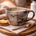 Kunhar Ceramic Jumbo Coffee Mug Soup Mug Noodle Mug - 350 ML - Microwave Safe & Freezer Safe, Set of 1, Marble