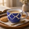 Kunhar Ceramic Jumbo Coffee Mug Soup Mug Noodle Mug - 350 ML - Microwave Safe & Freezer Safe, Set of 1, Blue Chidi