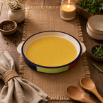 Kunhar Ceramic Snacks Serving Tray, Pizza Plate - 1 Piece, Yellow, 10 Inch