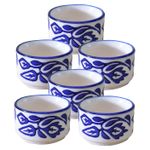 Kunhar Ceramic Sauce Holder - 56 ML, 6 Pieces, Blue