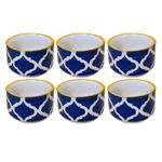 KunhaR Ceramic Sauce Holder - 56 ML, 6 Pieces, Yellow Blue