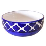 Kunhar Ceramic Serving Bowls (Blue Umrao, 1500 ml) - 1 Piece