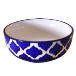 Kunhar Ceramic Serving Bowls (Blue Umrao, 800 ml) - 1 Piece